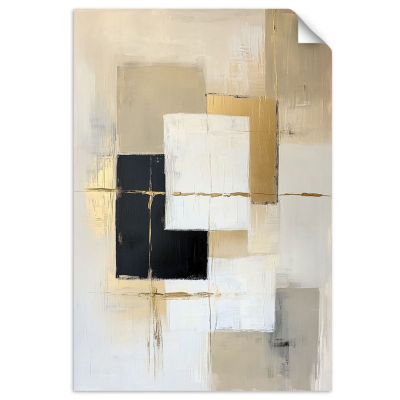 Naklejki samoprzylepne do salonu sypialni Feeby Abstrakcja Kształty Geometria Beżowy 60x90cm 1szt
