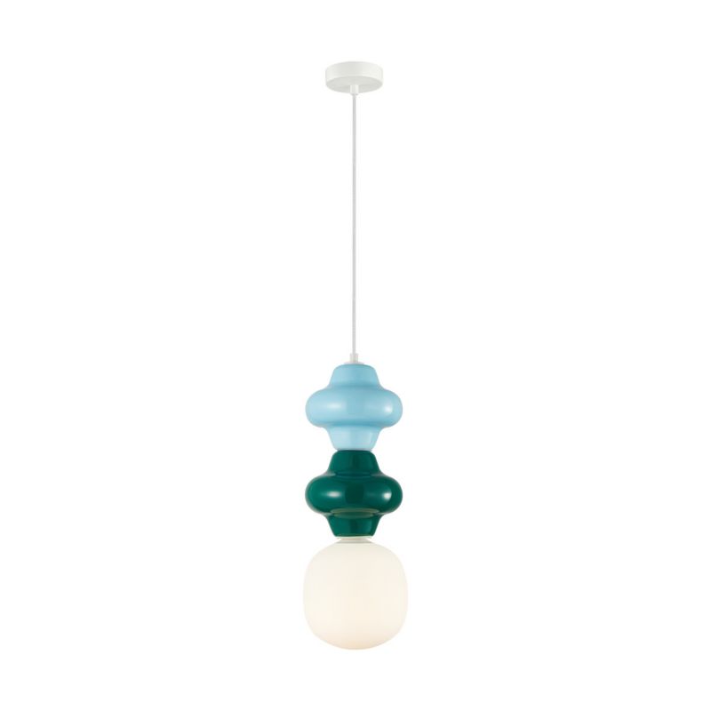 Lampa wisząca Italux LATERA zielono-niebieska 1xE14x40W wym:120x18x18cm IP20 -1 szt.
