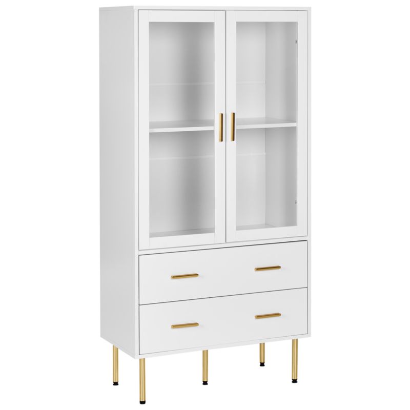 Witryna ze szklaną gablotą Milora 80 cm Biały 1 szt.