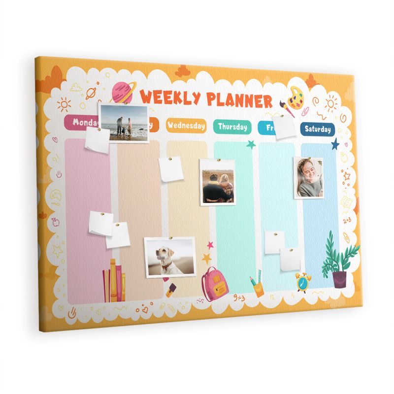Tablica Korkowa Z Pinezkami Tulup 140x100 cm Szkolna rozpiska lekcyjna Organizer ścienny Pinezki drewniane 1 kpl