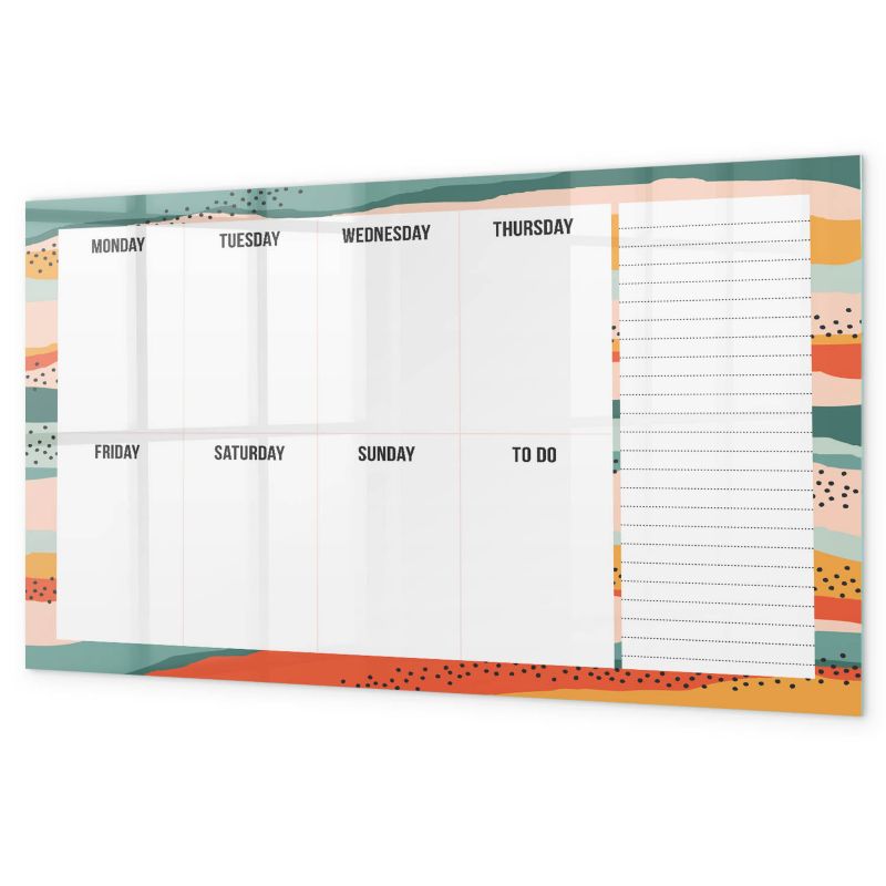 Tablica Do Rysowania Magnetyczna Tulup 120x60 cm Retro planer tygodnia Ozdobna, nowoczesna Czarny marker 1 kpl