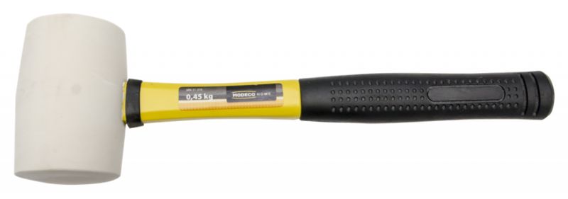 Młotek gumowy Home Tools 0,45kg trzonek fibreglass białe - etykieta - 1 szt.