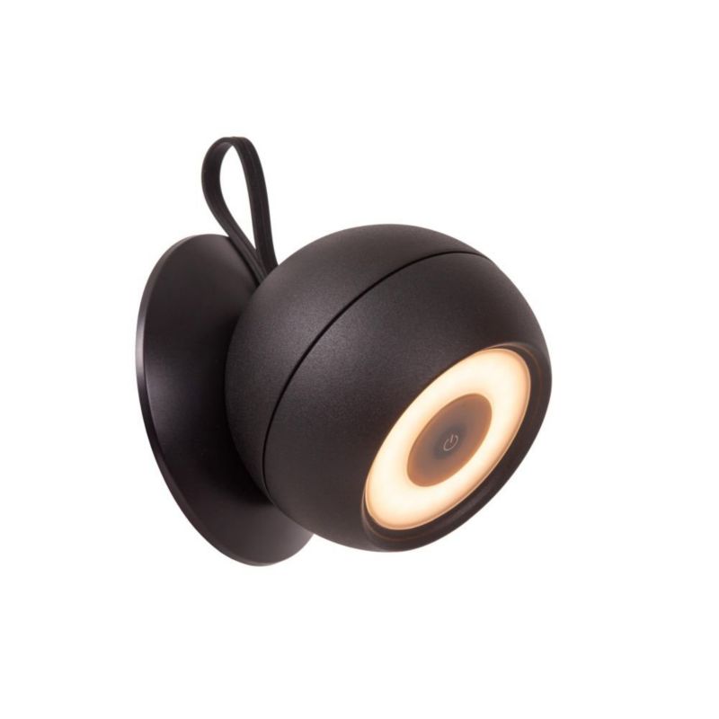 Kinkiet zewnętrzny akumulatorowy Lucide LUNEX czarny LED 2W biały ciepły 3000K 163lm IP54 wym:11x10,2x10,9cm - 1 szt.