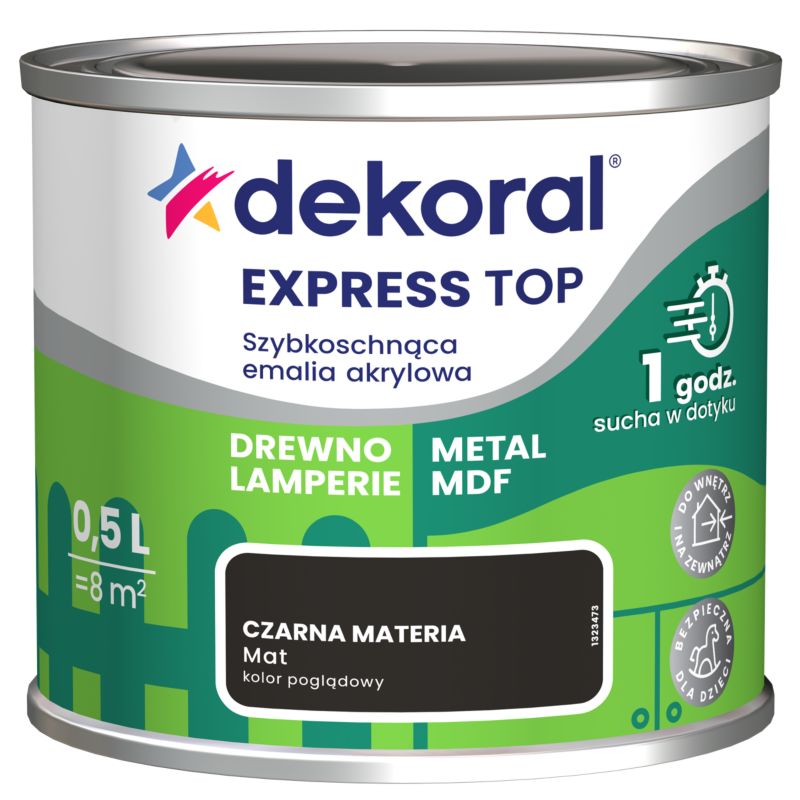 Emalia Do dzieła Dekoral czarna materia mat 0,5 l