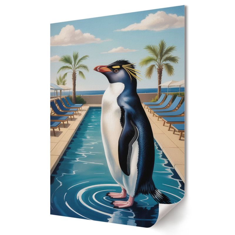 Plakat canvas Wallfluent Format A3 Pingwin na wakacjach Kolektyw Human Signal 1 szt.