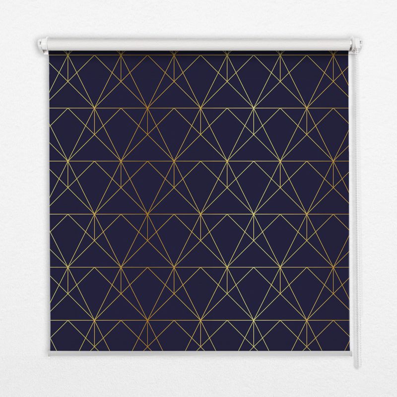 Roleta Z Nadrukiem Tulup 110x140 cm Żółte Linie Połączone W Trójkąty Montaż do ściany/sufitu 1 szt.
