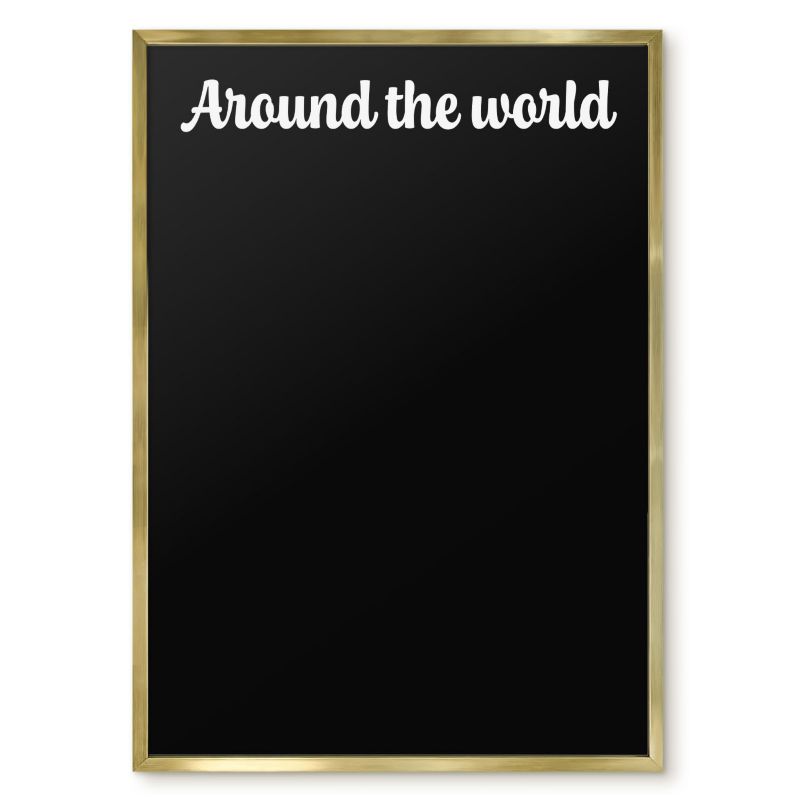 Tablica Magnetyczna Na Magnesy Tulup 50x70 cm Around the world 6 - Złota rama Do salonu, sypialni 1 szt.