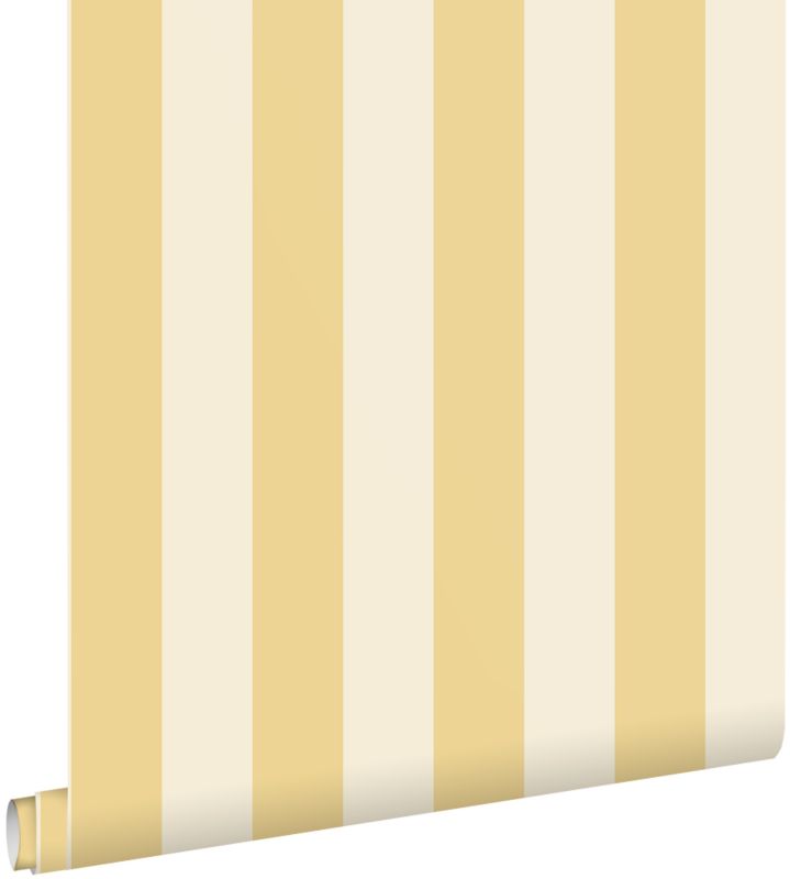 Tapeta ESTAhome paski żółtymIbeżowym 0.53 x 10.05 m - 1 rol.