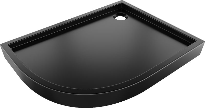 Brodzik asymetryczny Mexen Flow+ czarny mat 80x90cm 1 szt.