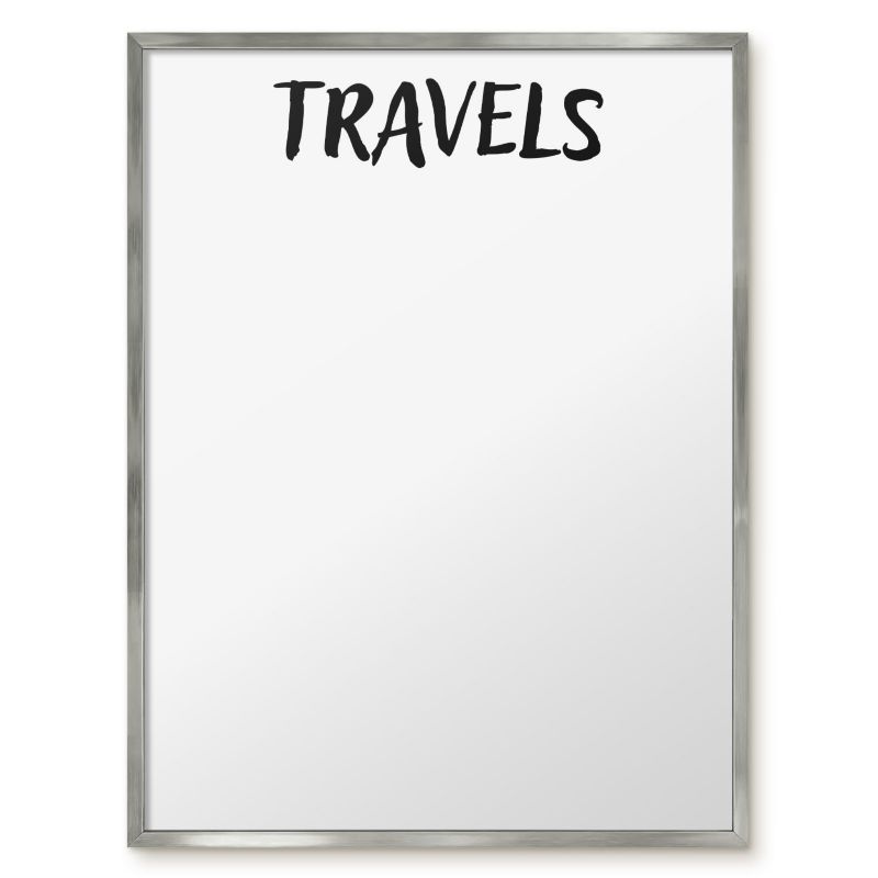 Tablica Magnetyczna Dekoracyjna Ścienna Tulup 60x80 cm Travels - Srebrna rama Do salonu, sypialni 1 szt.