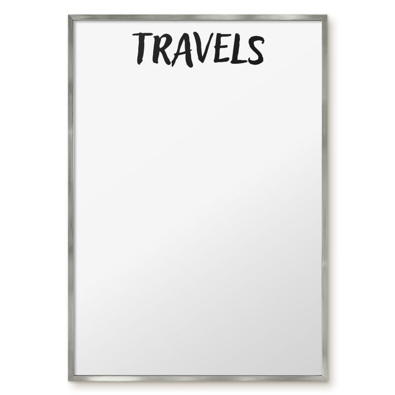 Tablica Magnetyczna Dekoracyjna Ścienna Tulup 70x100 cm Travels - Srebrna rama Do salonu, sypialni 1 szt.