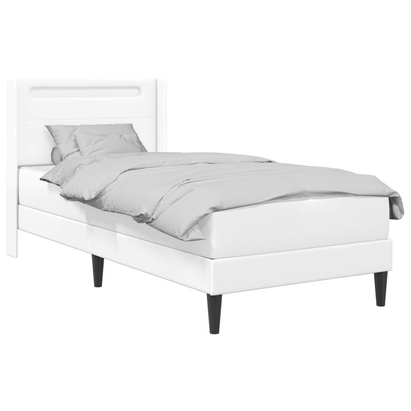 Łóżko Kontynentalne WaszeMeble z Materacem 90x200 cm Białe WM-3414899 1 szt.