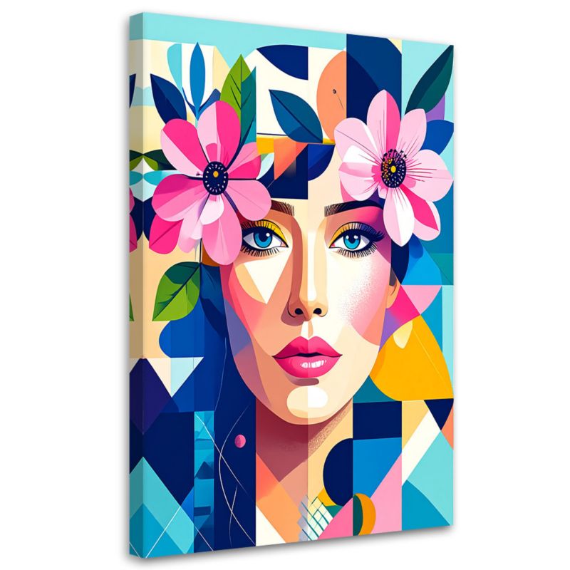 Obraz do salonu sypialni Feeby Portret Kobiety inspirowany bauhausem 40x60cm 1szt