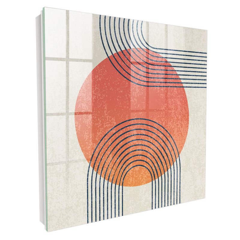 Wieszak Na Klucze Zamykany Tulup 30x30 cm Geometryczne linie 1 - Biała - Otwierana na lewo 1 szt.