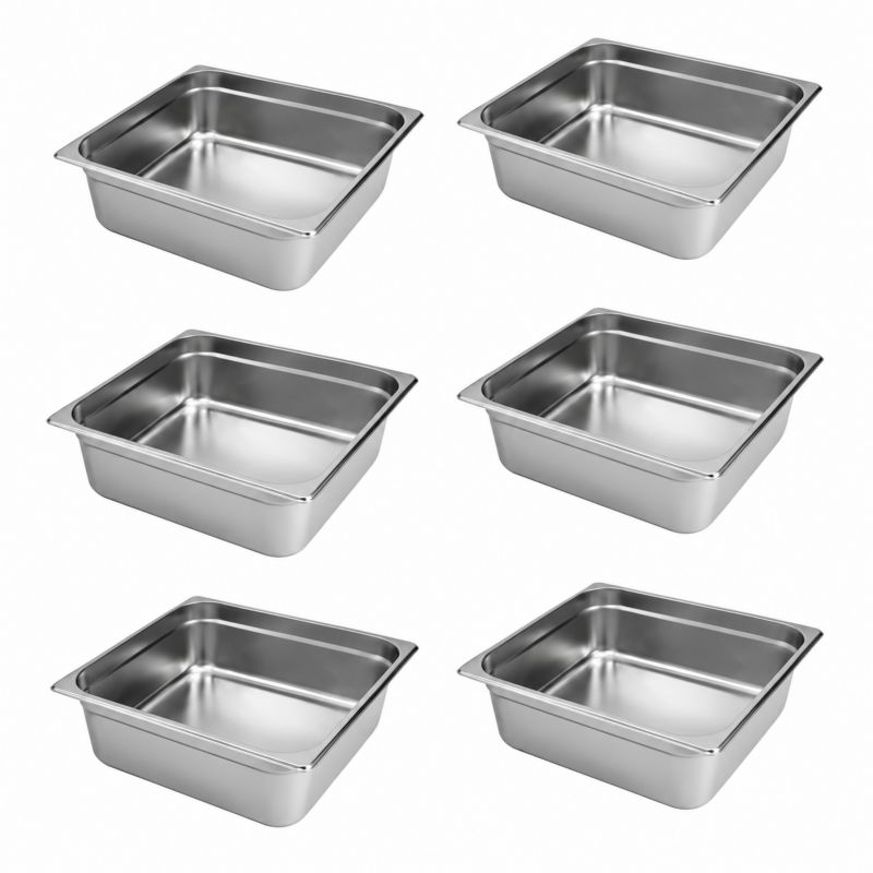Pojemnik na żywność gastronomiczny GN Mega-M stal nierdzewna 2/3 353x325x100mm zestaw 6 szt.