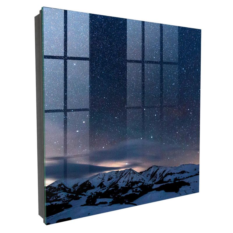 Skrzynka Na Klucze Szkło Hartowane Tulup 30x30 cm Górska noc - Czarna - Otwierana na prawo 1 szt.
