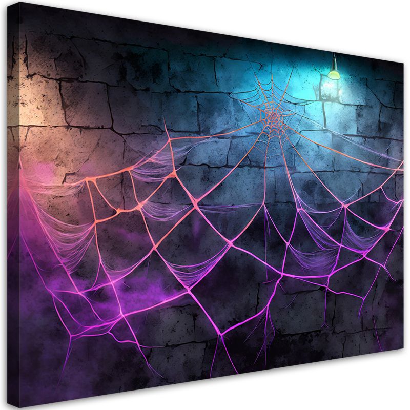 Obrazy dla nastolatka Feeby Pajęczyna Neon Futurystyczny Lila 100x70cm 1szt