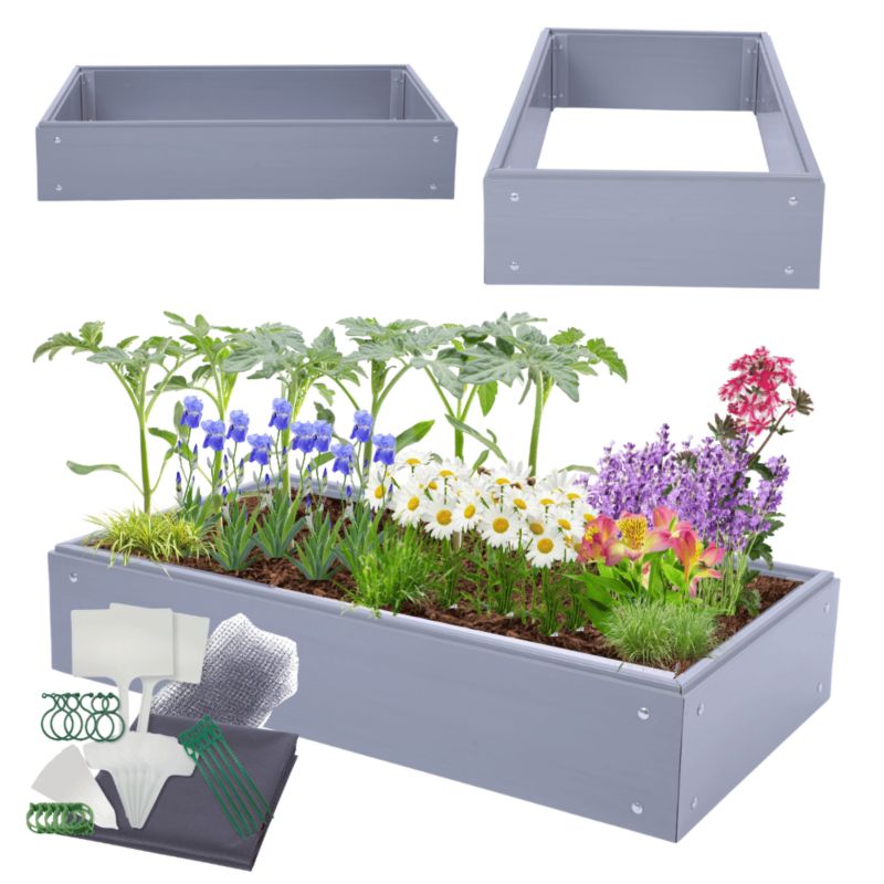 Skrzynia na warzywa MODO24 modułowa plastikowa trwała odporna na warunki atmosferyczne 20x100x80 cm 1 szt.