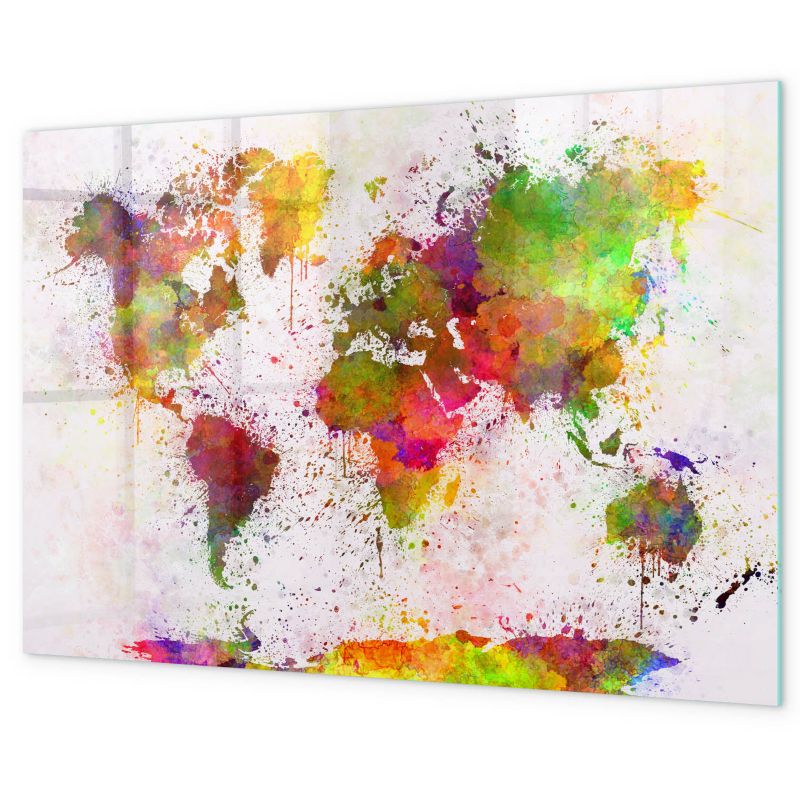Tablica Do Rysowania Magnetyczna Tulup 60x40 cm Artystyczna akwarela mapa świata 5 magnesów + gąbka Czarny marker 1 kpl