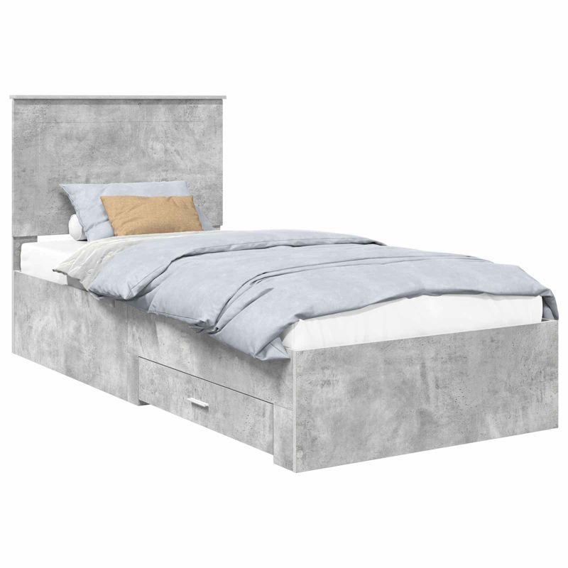 Łóżko WaszeMeble z Szufladami 75x190 cm Szare WM-3409715 1 szt.