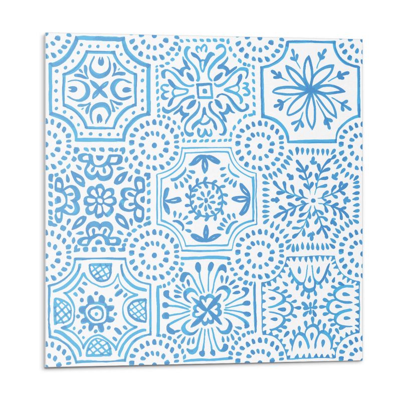 Kafelki samoprzylepne Wallfluent 50x50 cm Ceramiczne motywy w kratkę 4 szt.