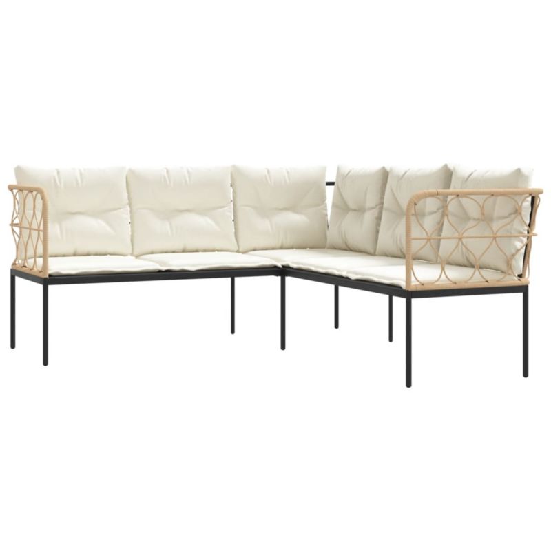 Sofa ogrodowa WaszeMeble ze stali czarna z poduszkami WM-4008109 1 szt.