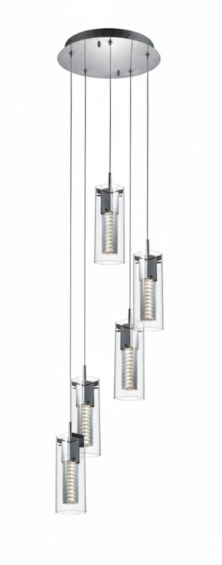 Lampa wisząca modernistyczna Italux Verizon chromowana 5xMR11x35W IP20 wym:140x35x35cm - 1 szt.