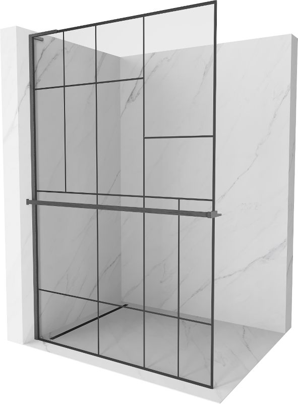 Ścianka prysznicowa Mexen Kioto+ L czarny wzór 120x200 cm 800-120-123-66-781 szt.