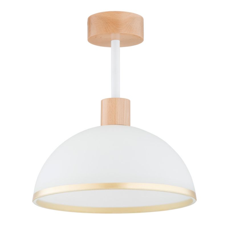 Lampa sufitowa Alfa ZINO jasne drewno-biała-złota 1xE27x15W wym:36x30x30cm IP20 -1 szt.