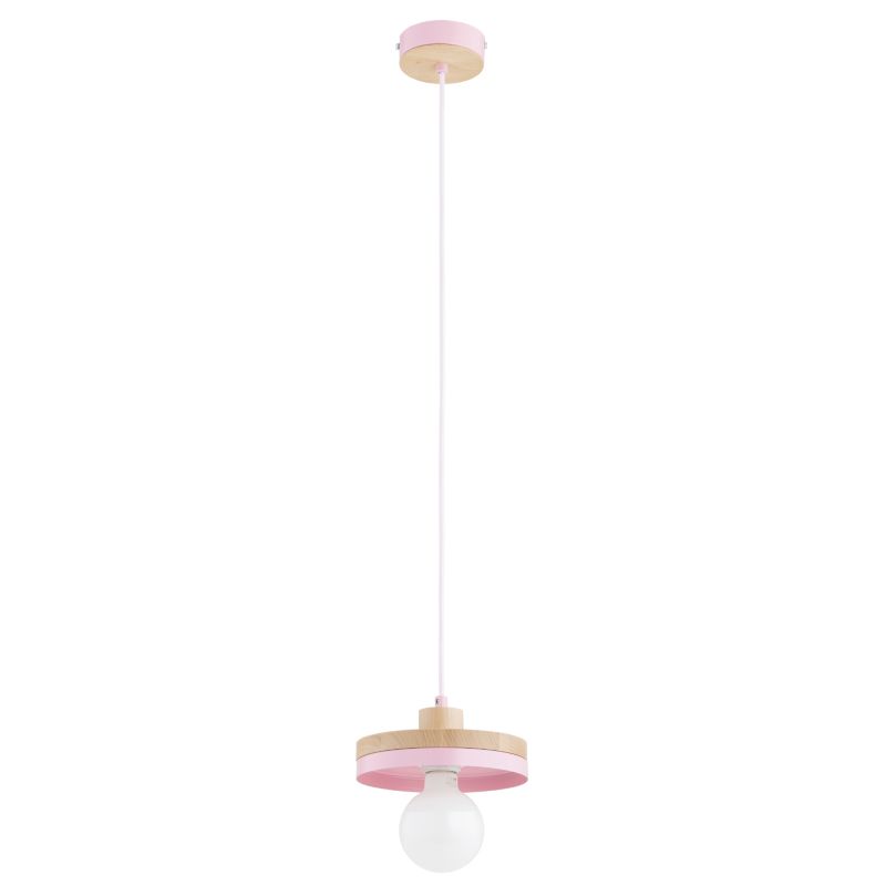Lampa wisząca drewniane elementy Alfa LARSO fioletowo-różowa 1xE27x15W IP20 wym:90x19x19cm - 1 szt.