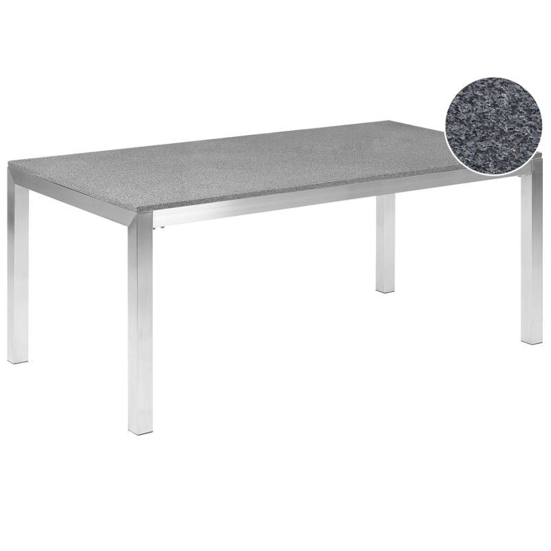 Stół ogrodowy Grosseto 180 cm 90 cm Polerowany Granit Szary 1 szt.