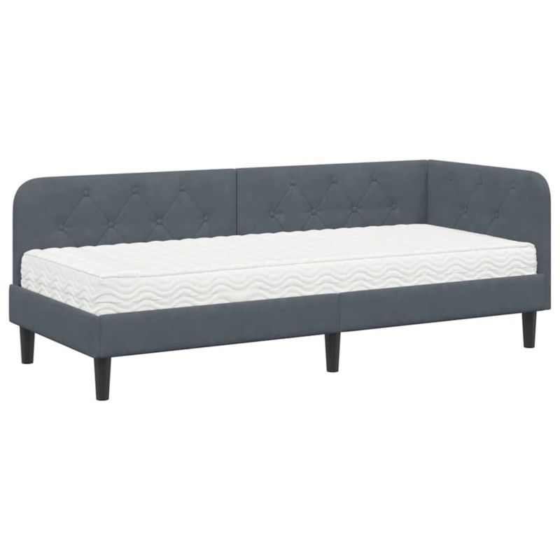 Łóżko Tapicerowane WaszeMeble z Materacem 80x200 cm Szare WM-3394135 1 szt.
