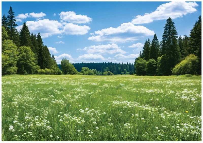 Fototapeta WALLARENA Do Sypialni Salonu Na Flizelinie Łąka Natura Drzewa Zielony 400x280 cm 16669VX8 1 szt.