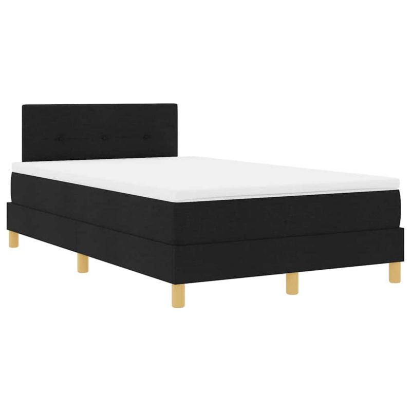 Łóżko z materacem WaszeMeble 120x200 cm Czarny tkanina z LED WM-3342431 1 szt.