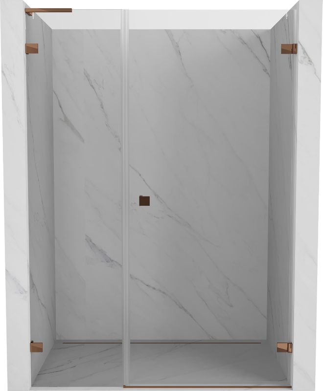 Drzwi prysznicowe uchylne Mexen Lunar-B L różowe złoto 115x200 cm 1 szt.
