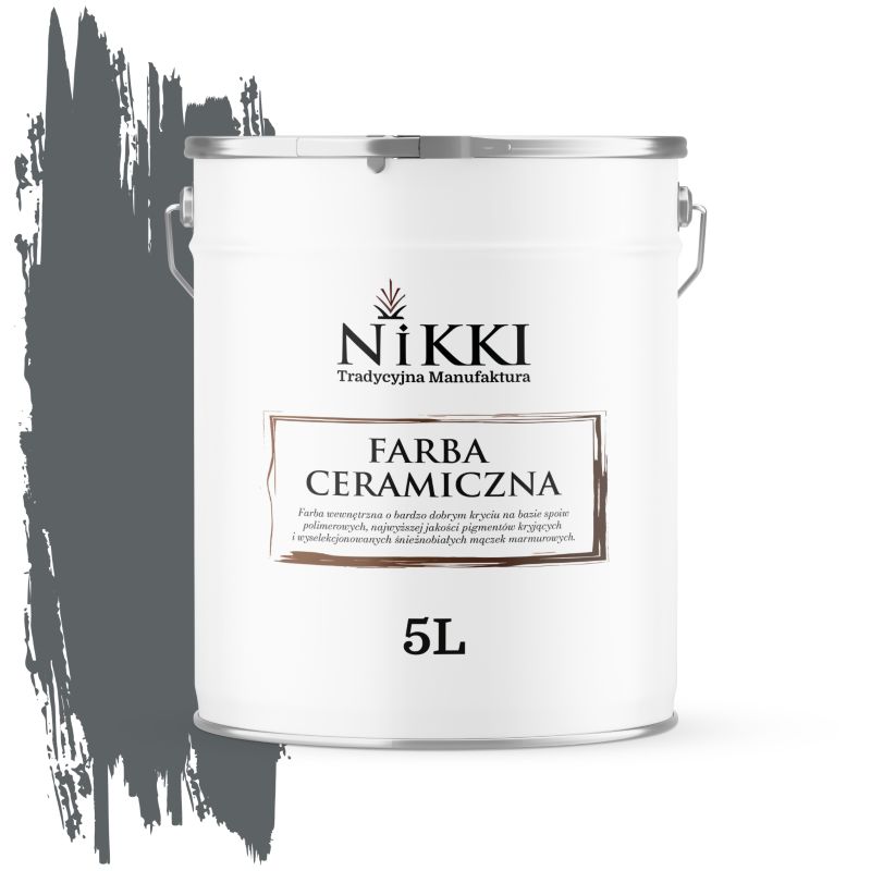 Farba Ceramiczna Wewnętrzna Ściany i Sufity NIKKI Antracyt H0912 Głęboki Mat 5L