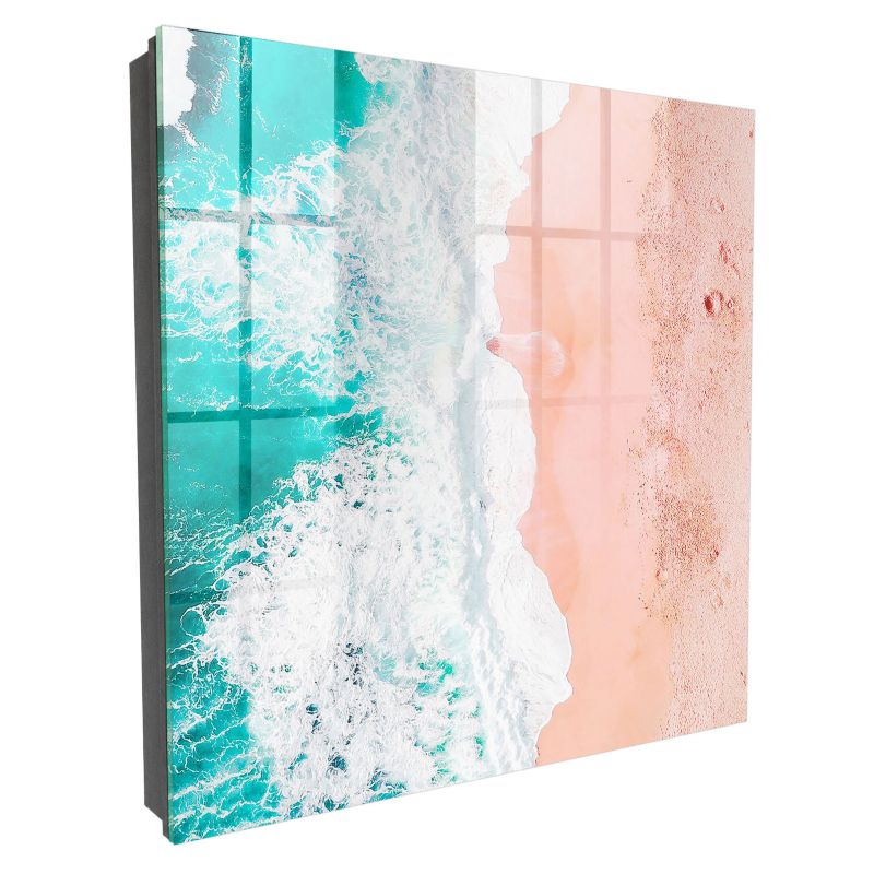 Wieszak Na Klucze Zamykany Tulup 30x30 cm Ocean i plaża - Czarna - Otwierana na prawo 1 szt.