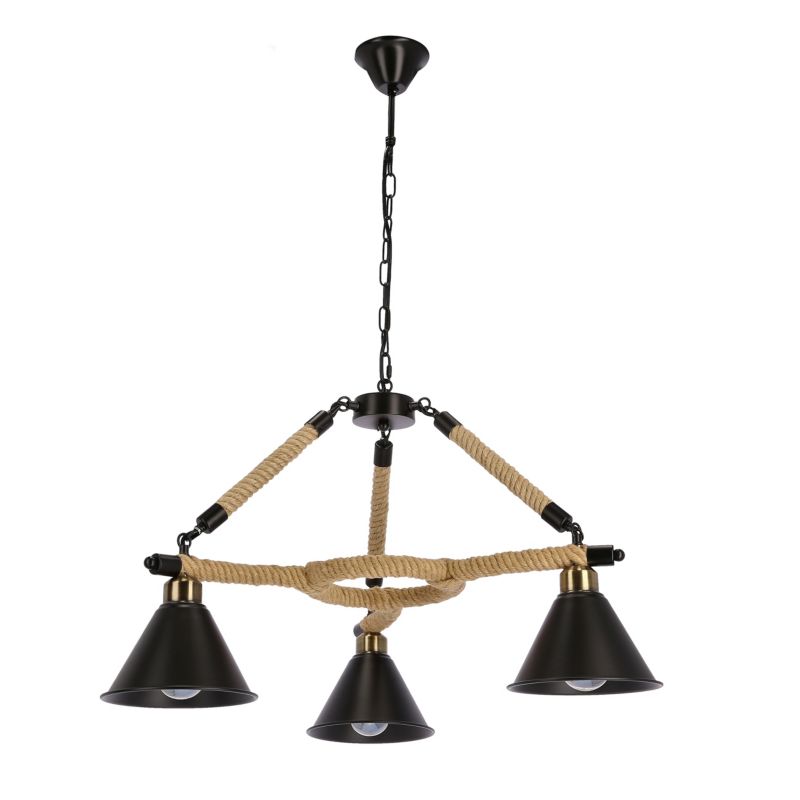 Lampa sufitowa sznur Candellux Negru czarno-beżowa 3xE27x40W IP20 wym:85x72x72cm - 1 szt.