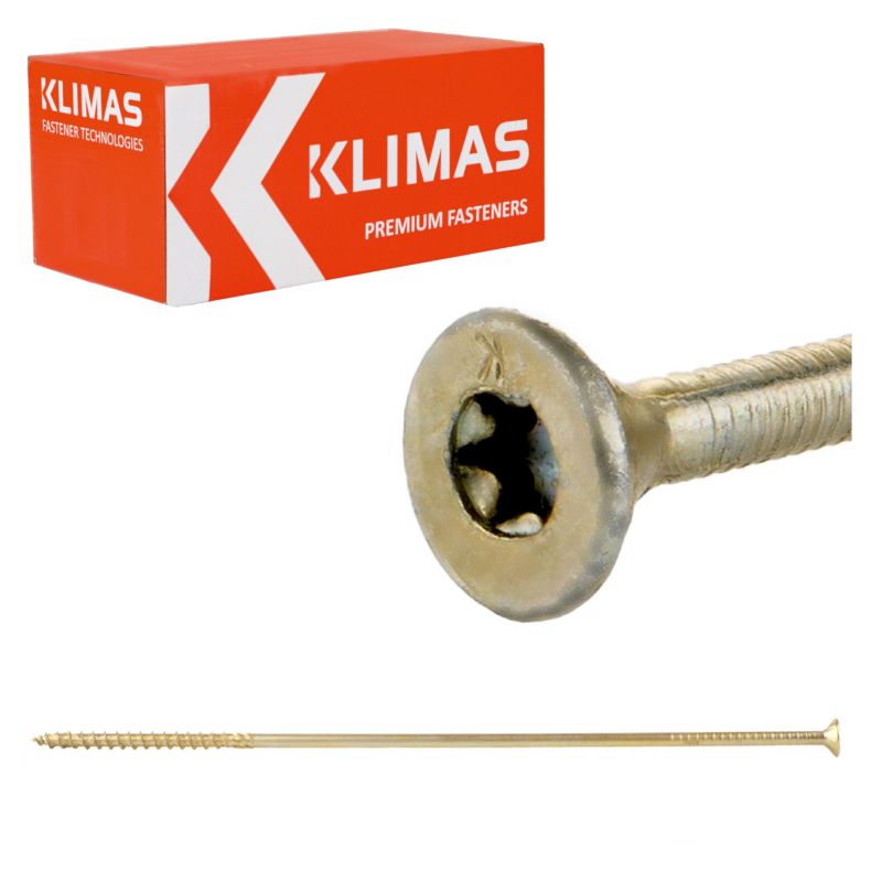 Wkręty do drewna konstrukcyjne Klimas WKCS 6x300 mm z łbem stożkowym 100szt