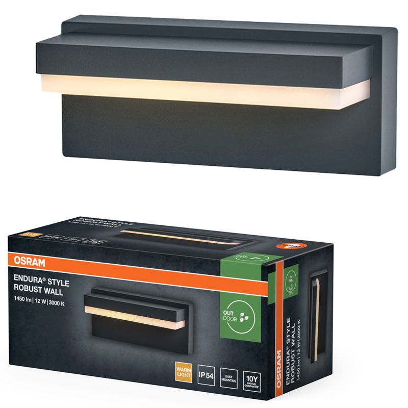 Kinkiet Ogrodowy Endura Osram Lampa Elewacyjna LED 12W 1000lm 3000K Szary IP54 1 szt.