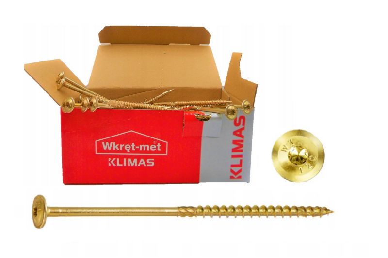 Wkręty do drewna ciesielskie TORX 6x240 WKCP talerzykowe Klimas 100 szt.