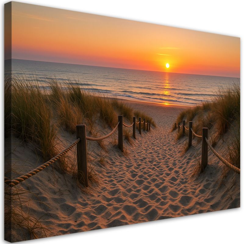 Obraz do salonu sypialni Feeby Zachód słońca Plaża Morze Wydmy 90x60cm 1szt