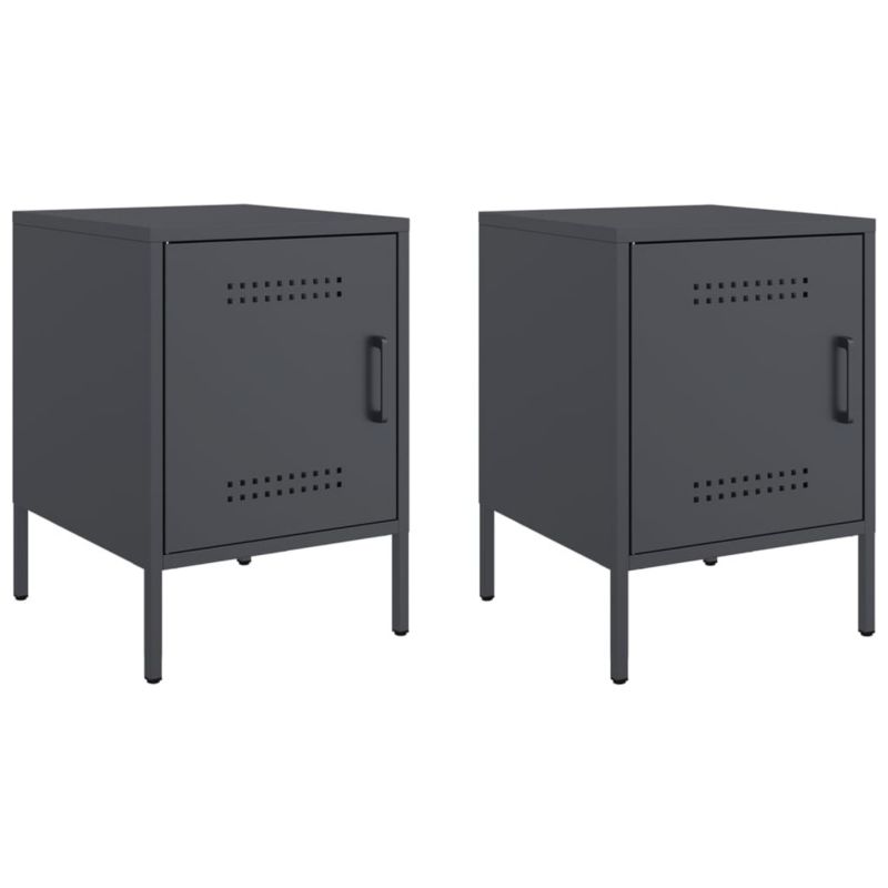 Stoliki nocne WaszeMeble metalowe szare WM-842915 2 szt.