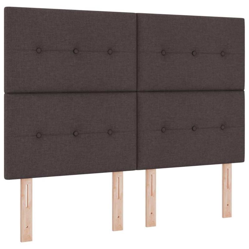 Łóżko z materacem WaszeMeble 135x190 cm Ciemny brąz tkanina WM-3340749 1 szt.