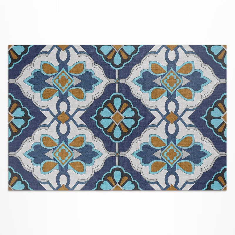 Balkonowy Dywan Winylowy UV Wallfluent 80x120 cm Geometryczny wzór kolorowych płytek vintage 1 szt.