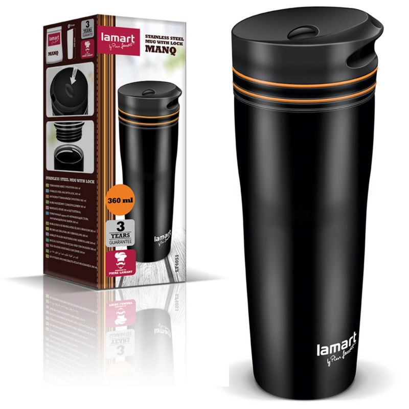 Kubek Termiczny Lamart LT4051 360 ml Czarny 1szt