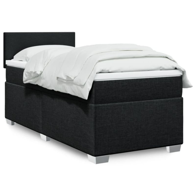 Łóżko z materacem WaszeMeble 100x200 cm Czarny tkanina WM-3285794 1 szt.