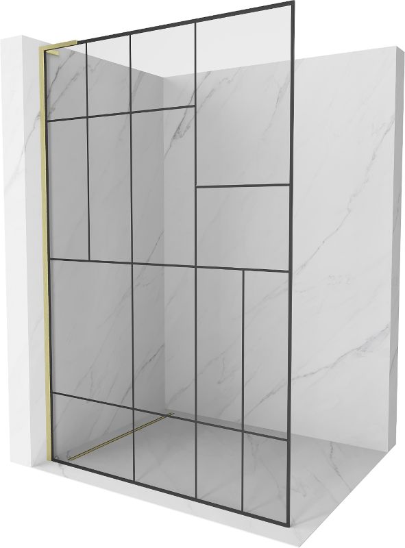 Ścianka prysznicowa Mexen Kioto L czarny wzór 90x200 cm 800-090-103-55-781 szt.