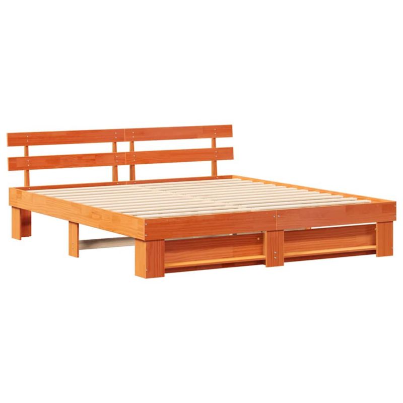 Rama łóżka WaszeMeble 200x200 cm Brązowy sosna WM-3385672 1 szt.