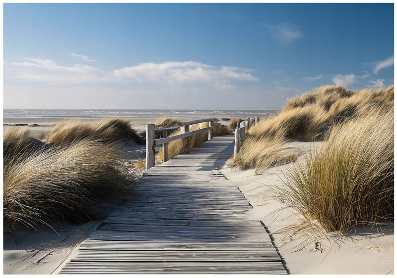Fototapeta WALLARENA Do Sypialni Salonu Na Flizelinie Plaża Natura Morze Beżowy 400x280 cm 16053VX8 1 szt.